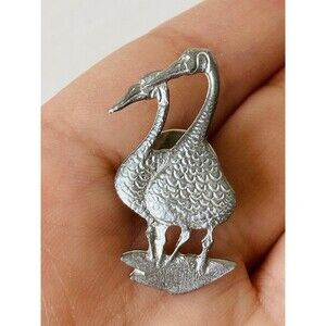 Vintage Kirk Stieff crane bird pin